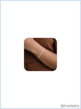 Adjustable Tennis Bracelet for Women 18K Gold Plated CZ Diamond Extender Chain